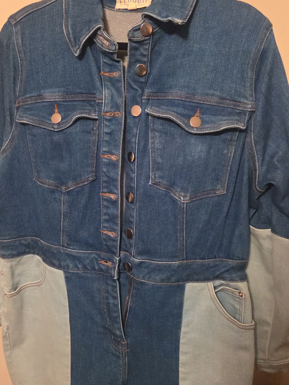 Eloquii Denim Jumpsuit - Picture 2 of 9